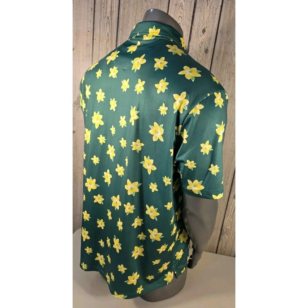 Snake  Eyes Azalea Polo Shirt Green Floral Mens 2XL Golf